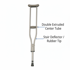 Side angle view showing double-extruded center tube