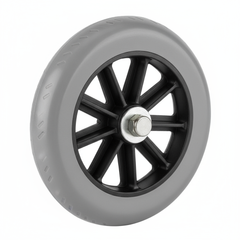 Close-up detail of walker wheel