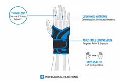 Universal Wraparound Wrist Support - Carpal Tunnel & Tendonitis Relief Brace