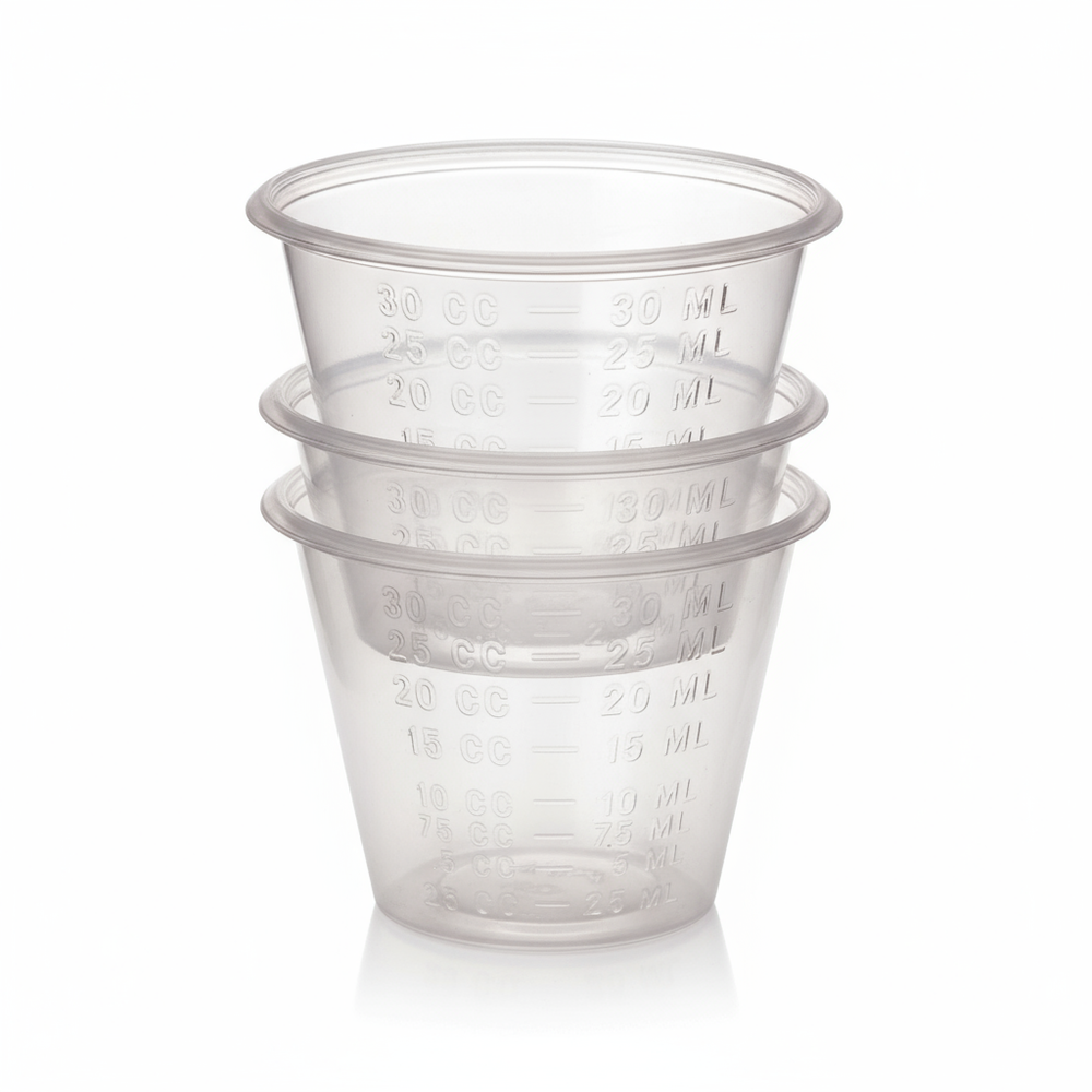 Stacked cups showing storage