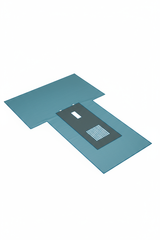 Overhead angled view showing T-shape configuration