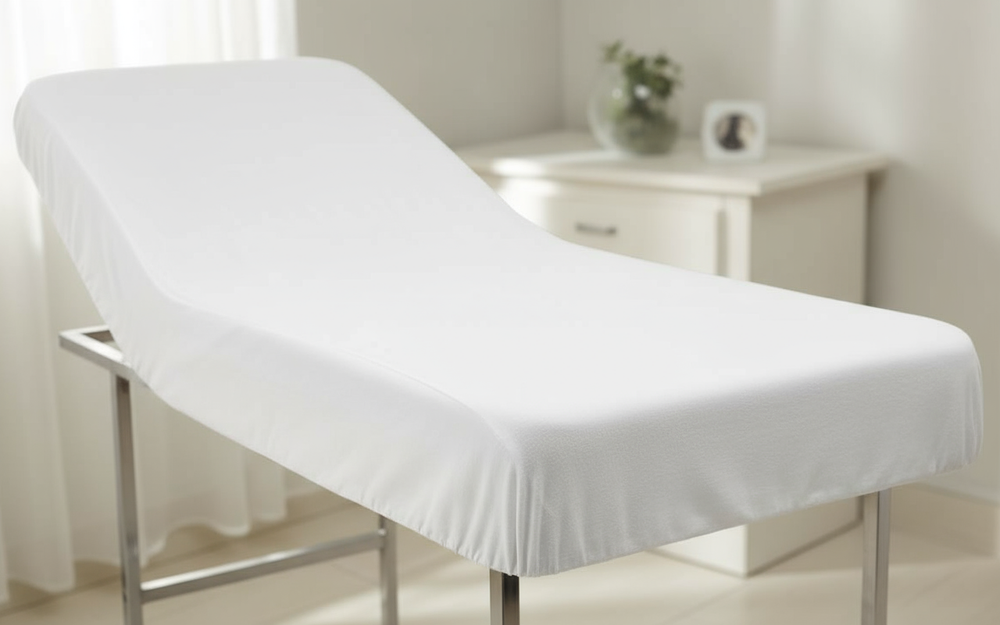 Sheets fitted on bed