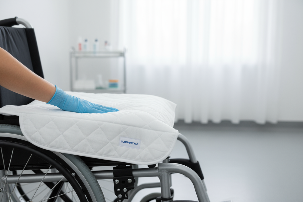 Underpad on Wheelchair