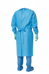 Back view of isolation gown