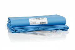 Side angle view of layered surgical pack