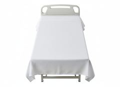 Hospital bed with folded sheet - top view