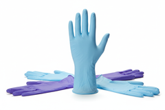 Ice Blue Nitrile Gloves Side Profile