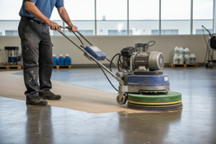 Floor pad in action