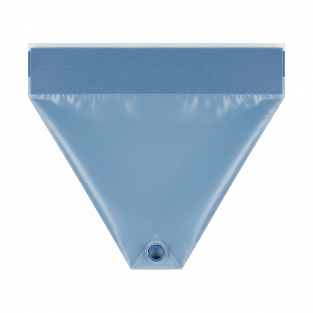 Top view of fluid pouch