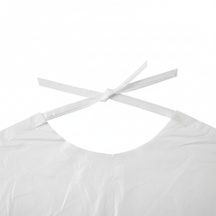Disposable Waterproof Plastic Bib - Tie Closure Detail