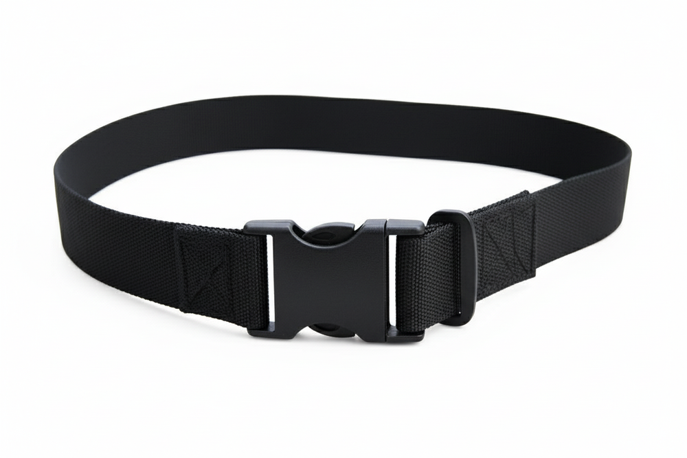 45-degree angle view showing buckle detail