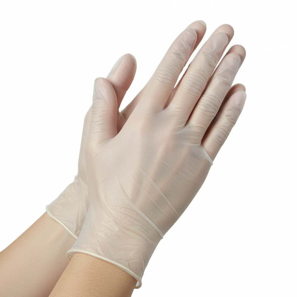 Close-up view of gloves on hands