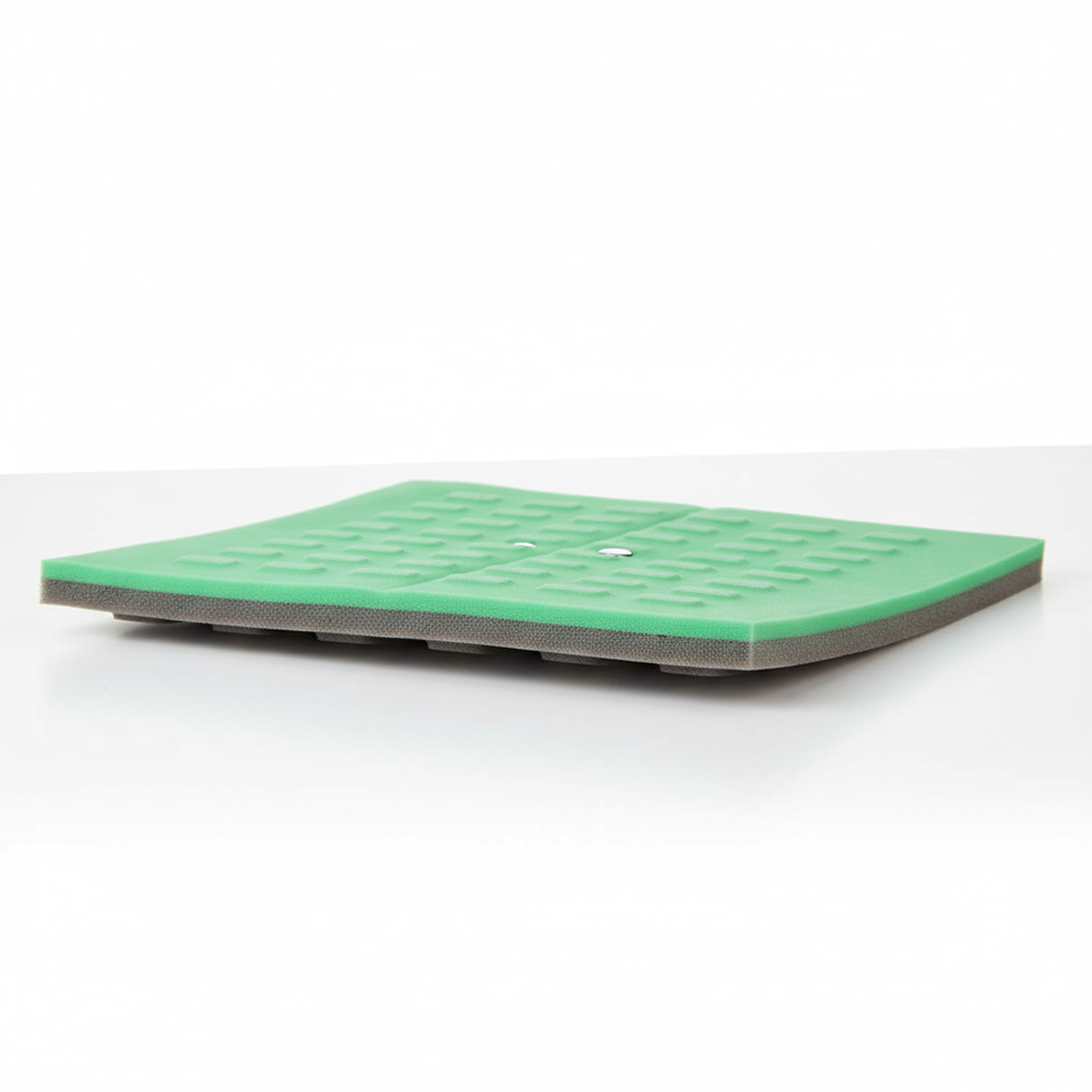 Side angle showing backing