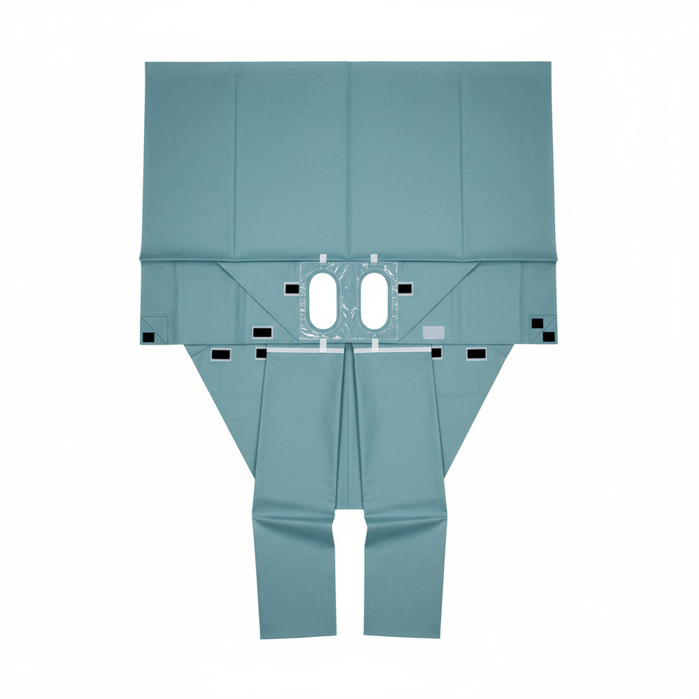 Top-down view of unfolded drape