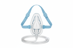Medical Aerosol Mask with Adjustable Head Strap - Clear Elongated Design for Single Patient Use