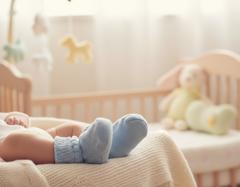 Lifestyle shot on baby feet