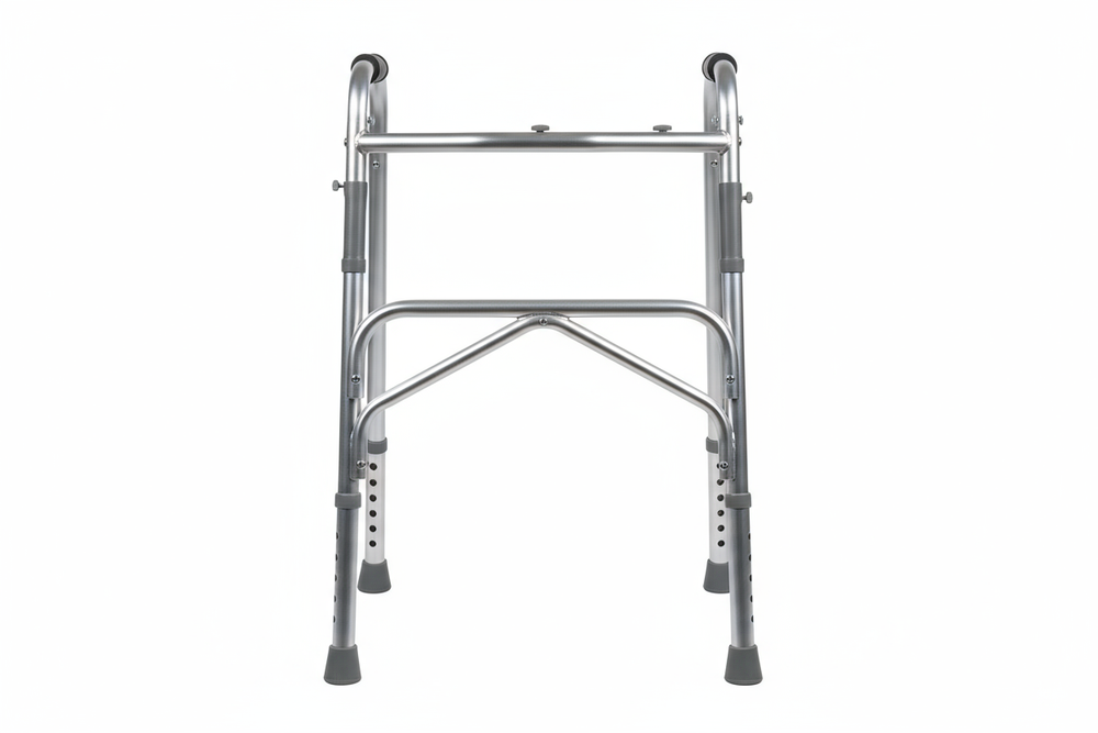 Front view of folding walker
