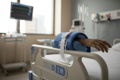 Installed on hospital bed