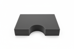 Top view of pressure redistribution cushion with coccyx cutout