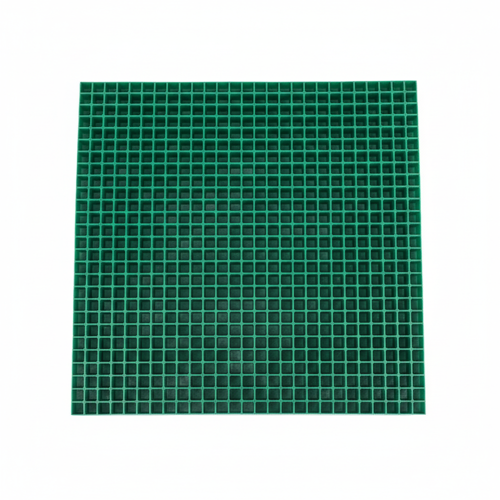 Top-down view of gel grid pattern