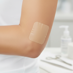 Dressing applied to elbow joint