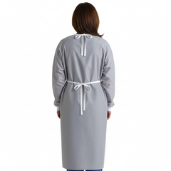 Back view showing full-back coverage and tie closure