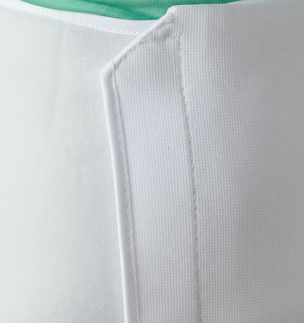 Close-up detail of adjustable closure mechanism