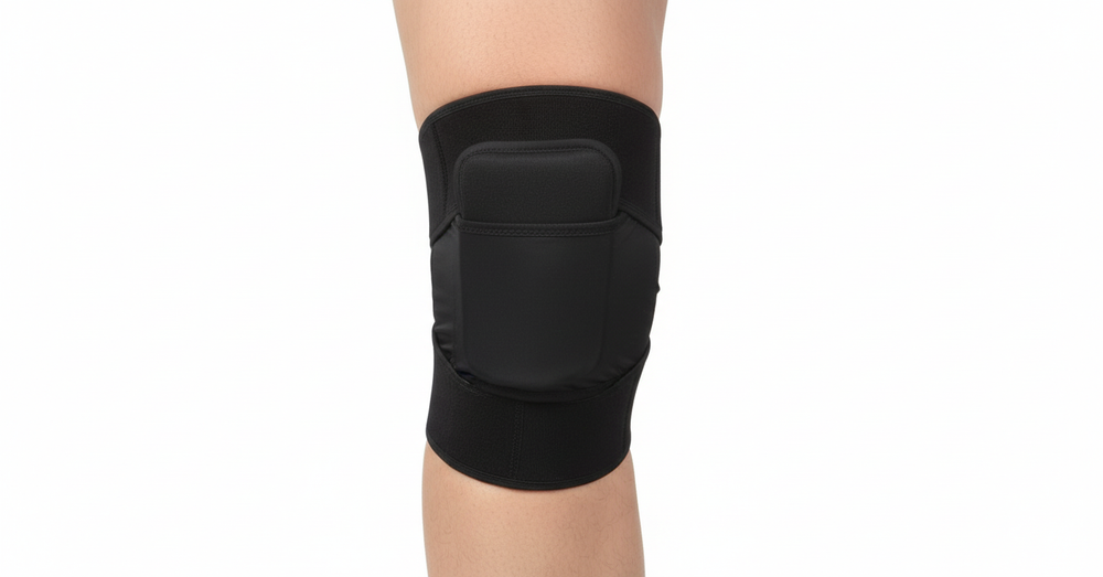 Knee support worn front view