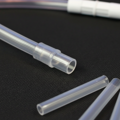 Macro shot of ribbed tubing texture