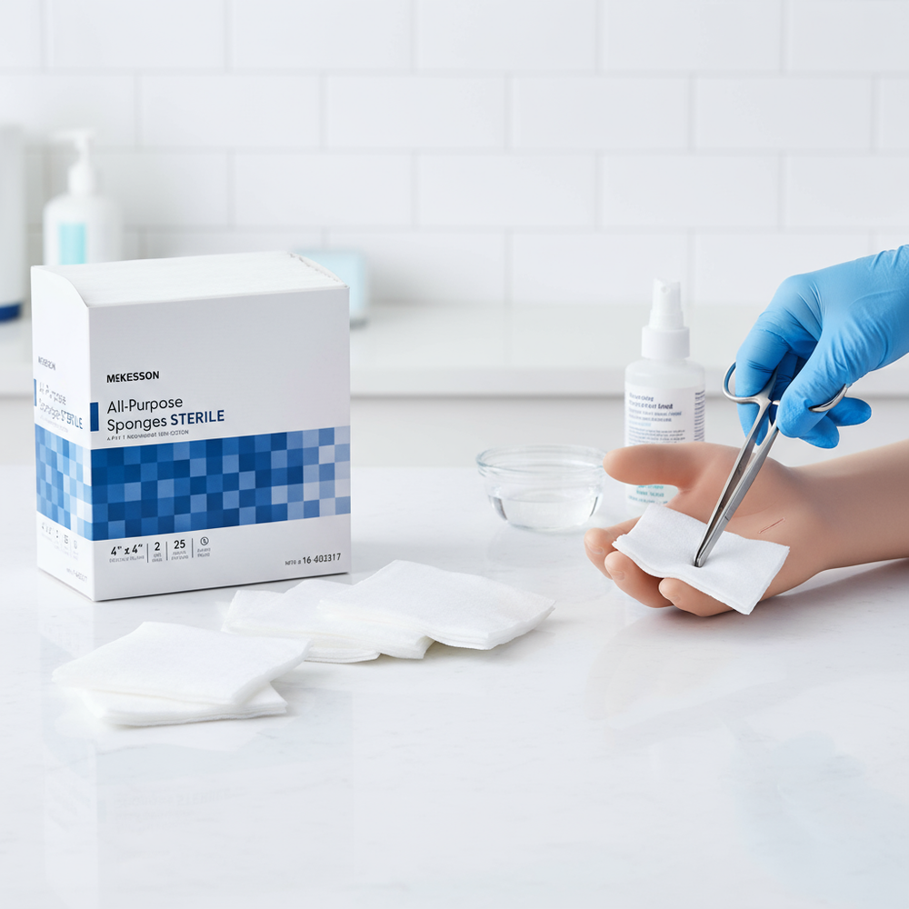 Medical sponges in wound care context