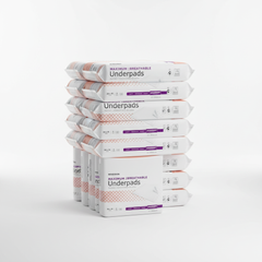 Multiple underpads stacked showing quantity