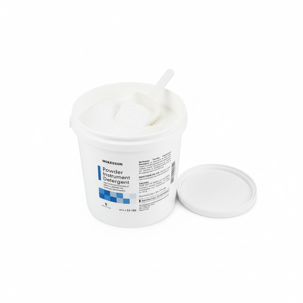 Opened pail with powder