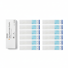 Overhead flat lay of thermometer sheaths