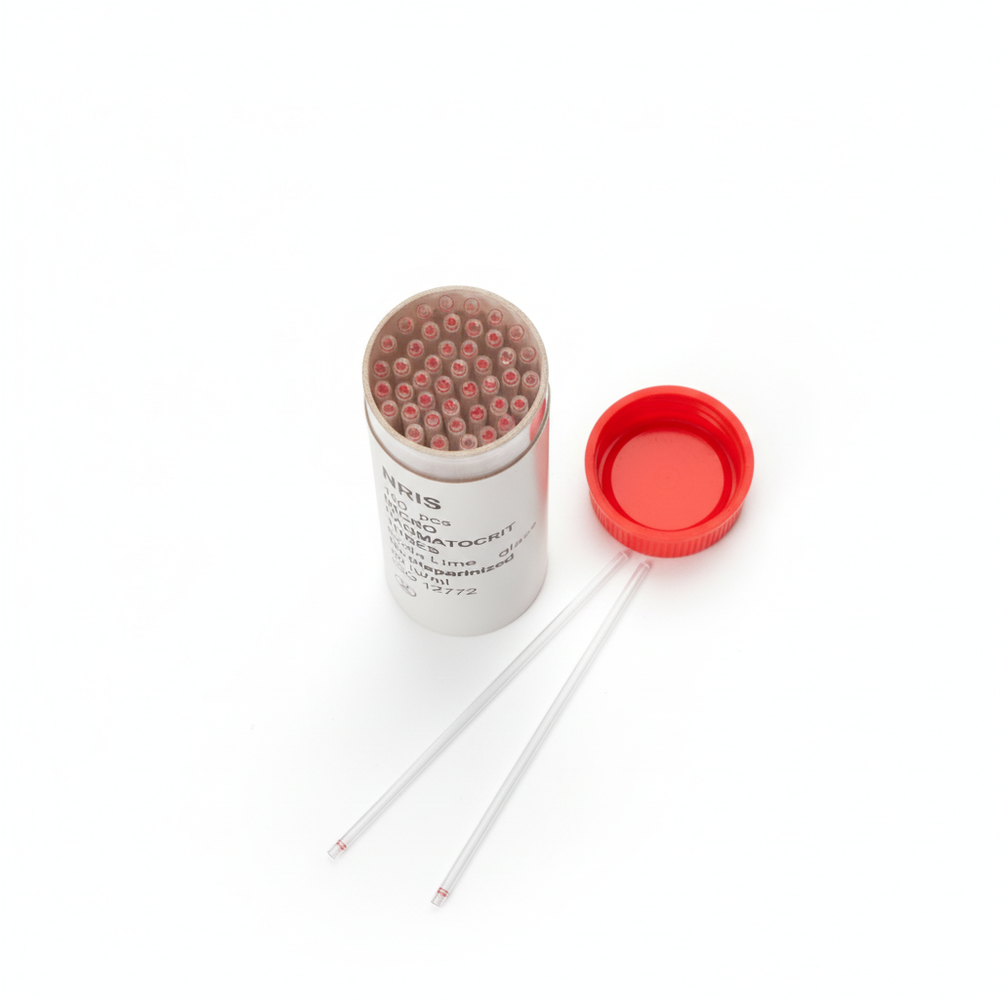 Overhead view showing vials