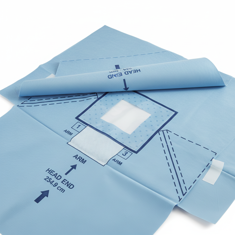 Partially unfolded drape