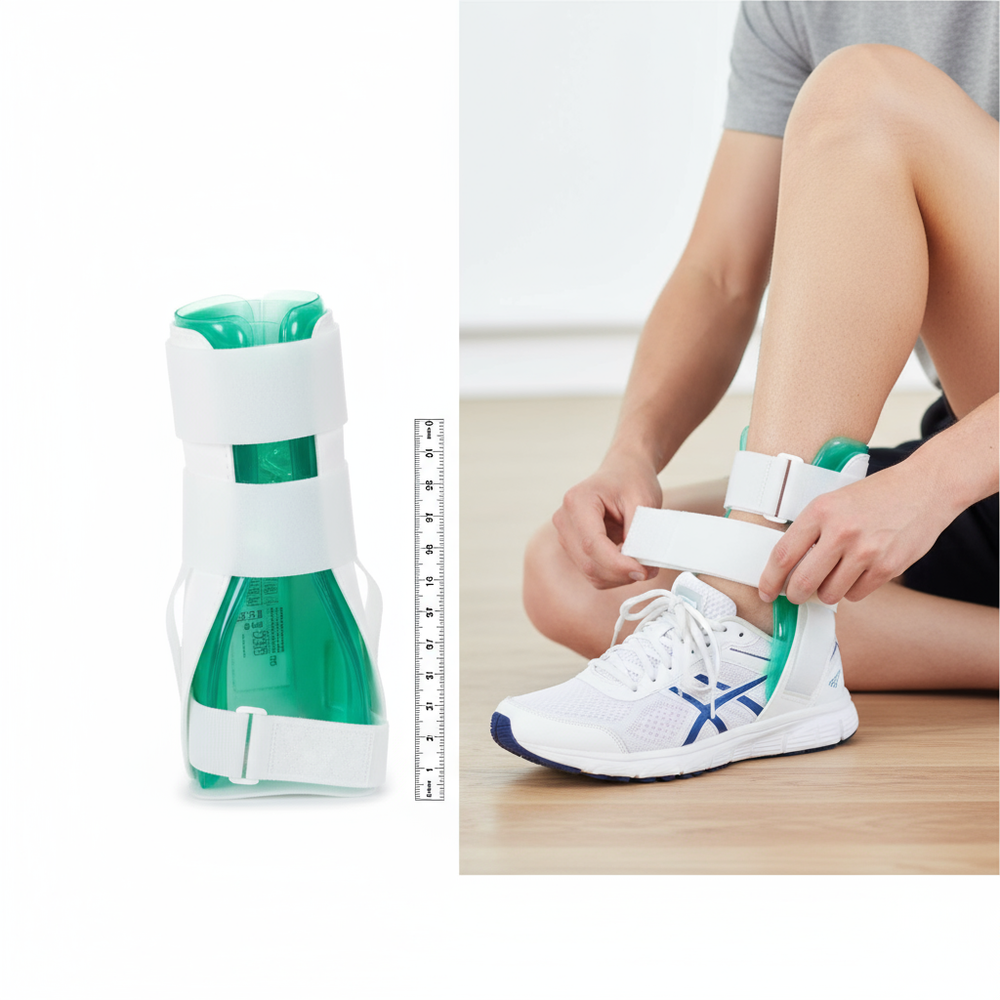 Professional medical product photography of ankle support brace from multiple angles