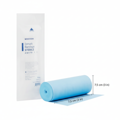 Rolled bandage showing width dimensions