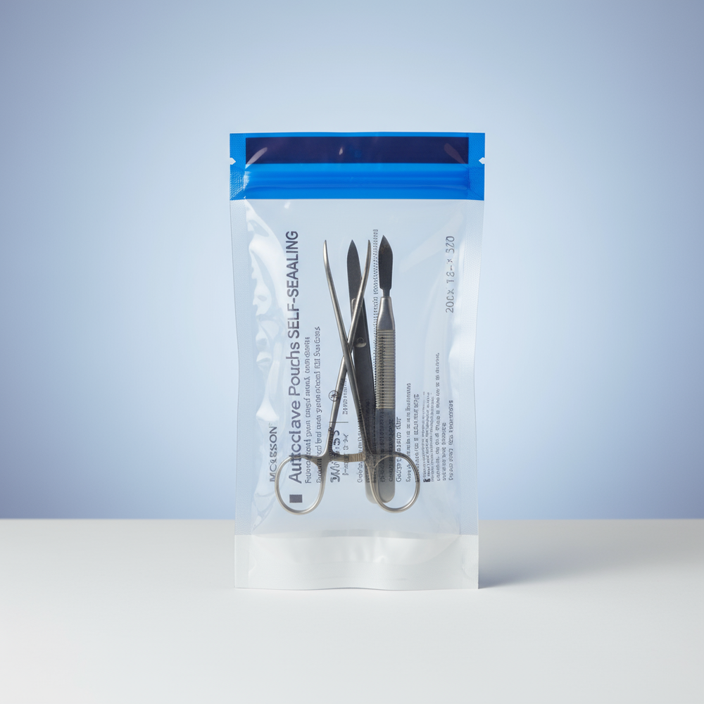 Sealed pouch with surgical instruments inside