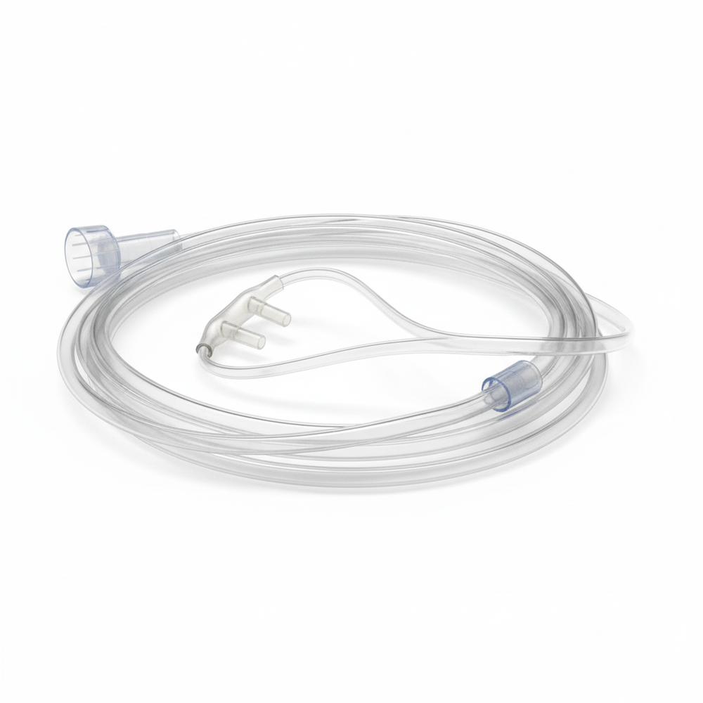 Side angle view of nasal cannula