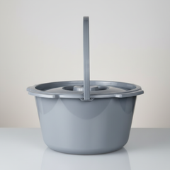 Side profile showing handle and capacity