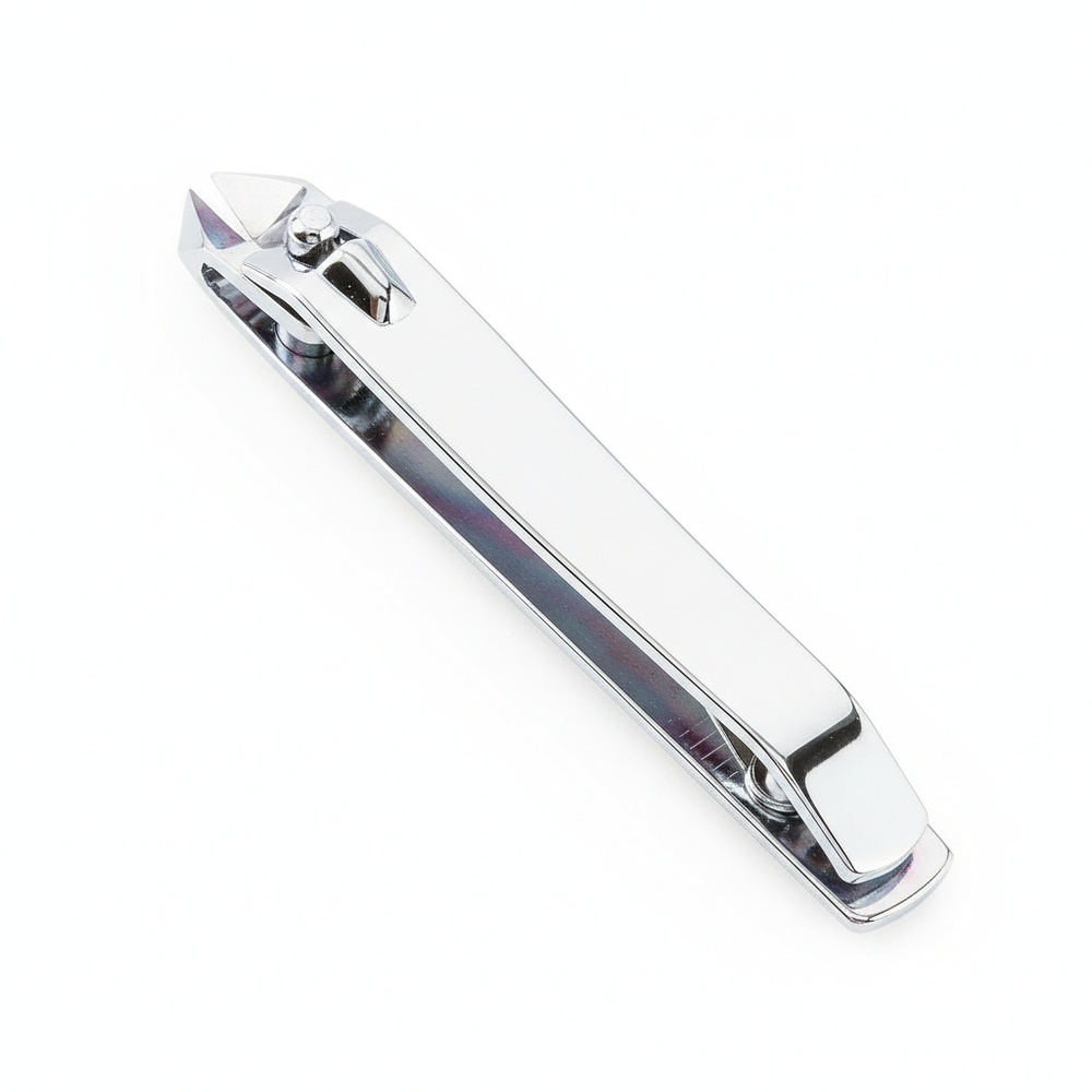 Side profile showing heat-treated steel and ergonomic handle
