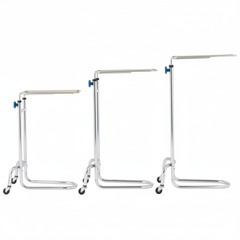 Side profile showing height adjustment and casters