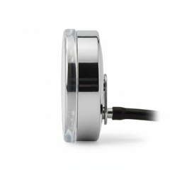Side view showing acrylic faceplate
