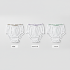 Size comparison with color-coded waistbands