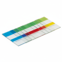 Slides laid out showing frosted ends