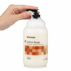 Soap being dispensed with rich lather