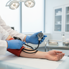 Sphygmomanometer in use