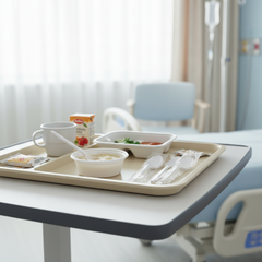 Spoons on hospital meal tray