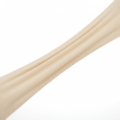 Stockinette stretched showing bias cut flexibility