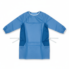 Surgical gown with raglan sleeves